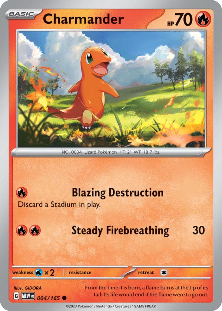 Charmander (MEW #004) Pokemon Card