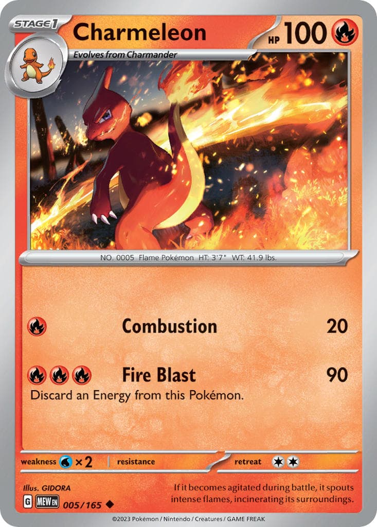 Charmeleon (MEW #005) Pokemon Card