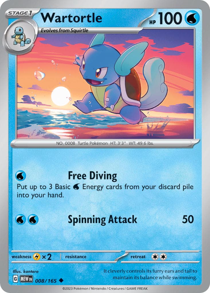 Wartortle (MEW #008) Pokemon Card