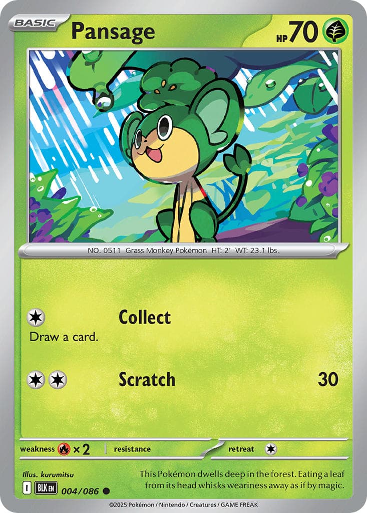 Pansage (BLK #004) Pokemon Card