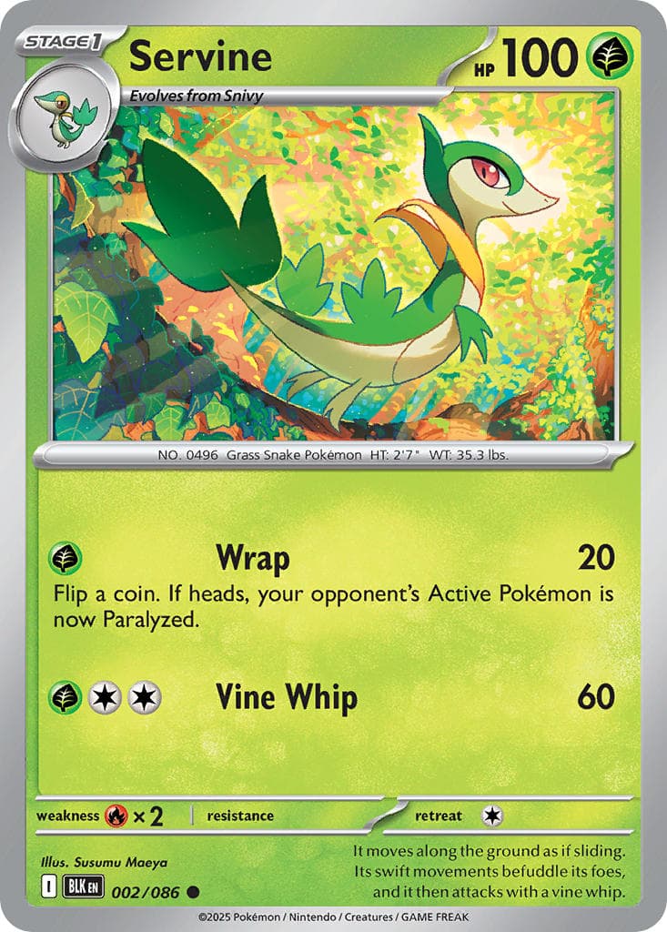 Servine (BLK #002) Pokemon Card