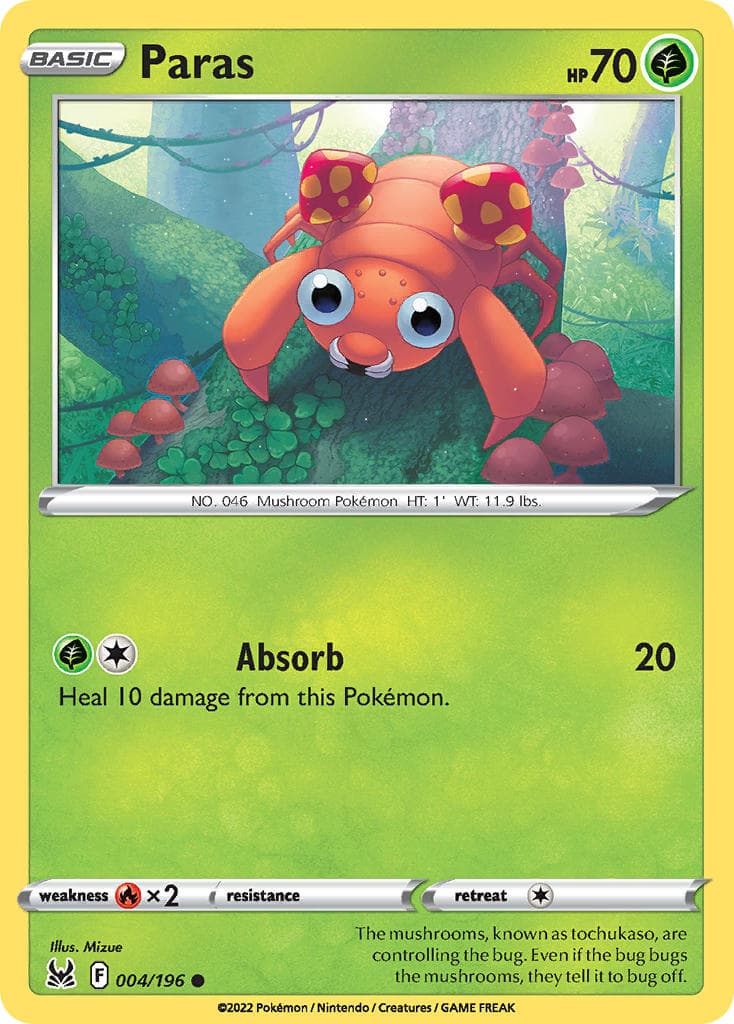 Paras (LOR #004) Pokemon Card