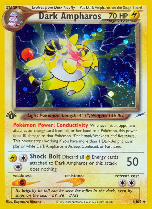 Dark Ampharos Pokemon Card