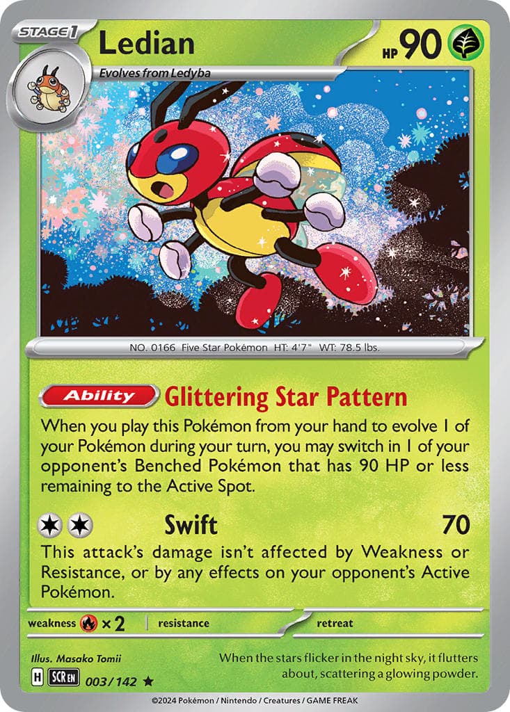 Ledian (SCR #003) Pokemon Card
