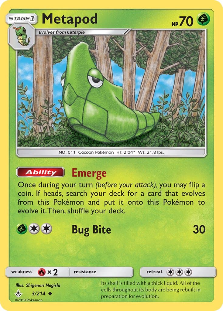 Metapod (UNB #003) Pokemon Card