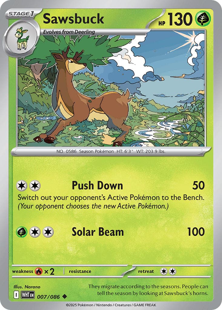 Sawsbuck (WHT #007) Pokemon Card