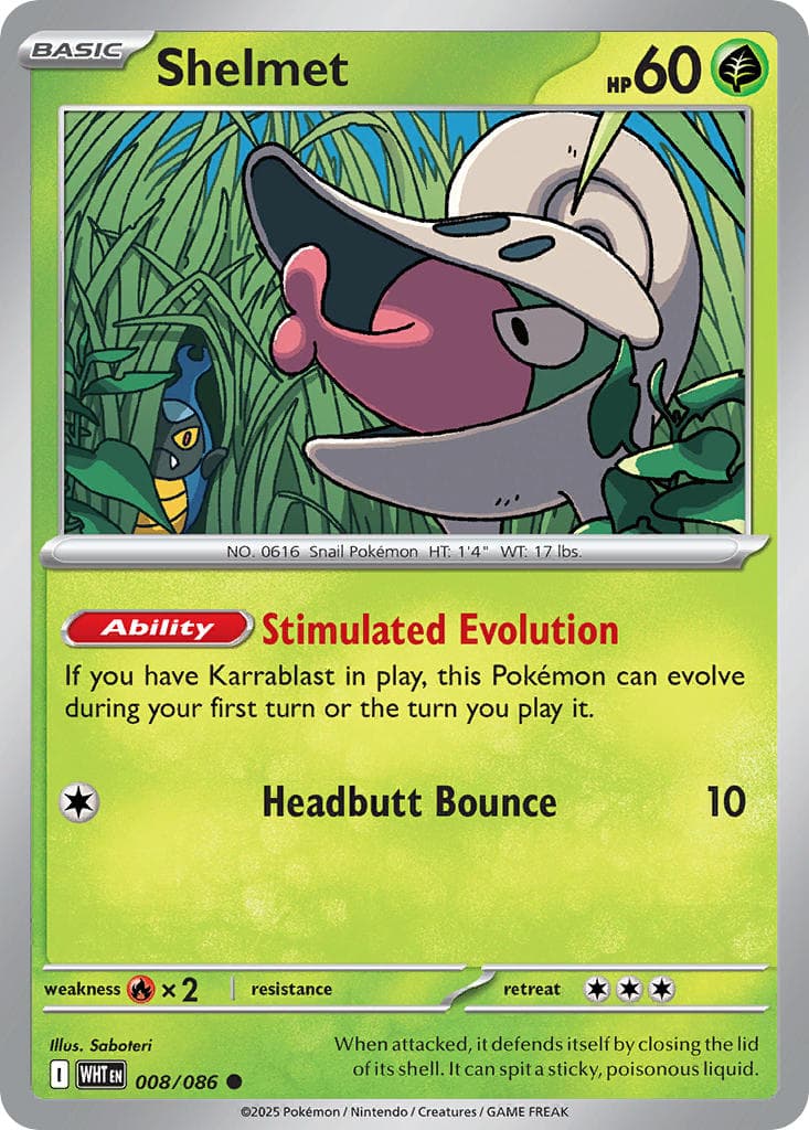 Shelmet (WHT #008) Pokemon Card