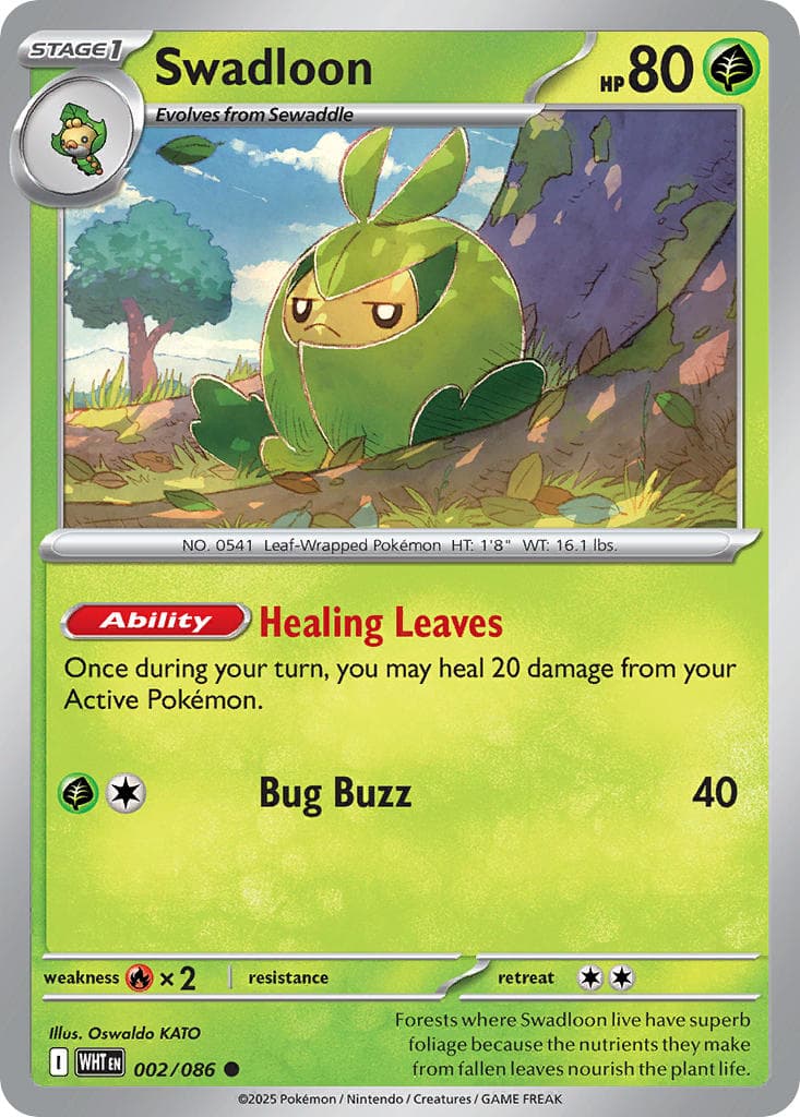 Swadloon (WHT #002) Pokemon Card