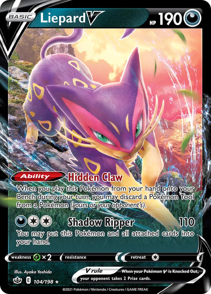 Liepard V (CRE #104) Pokemon Card