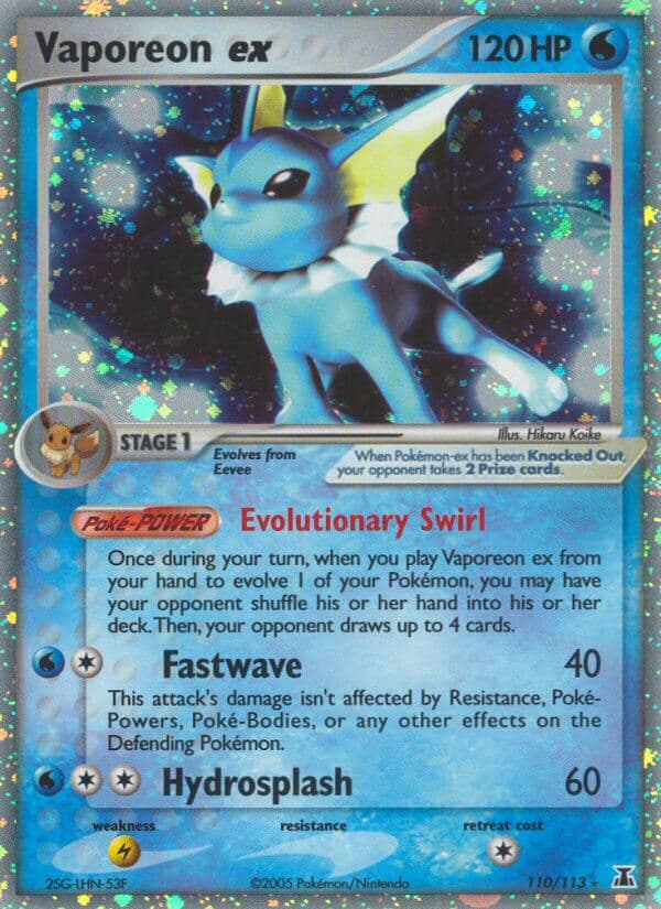 Vaporeon ex Pokemon Card