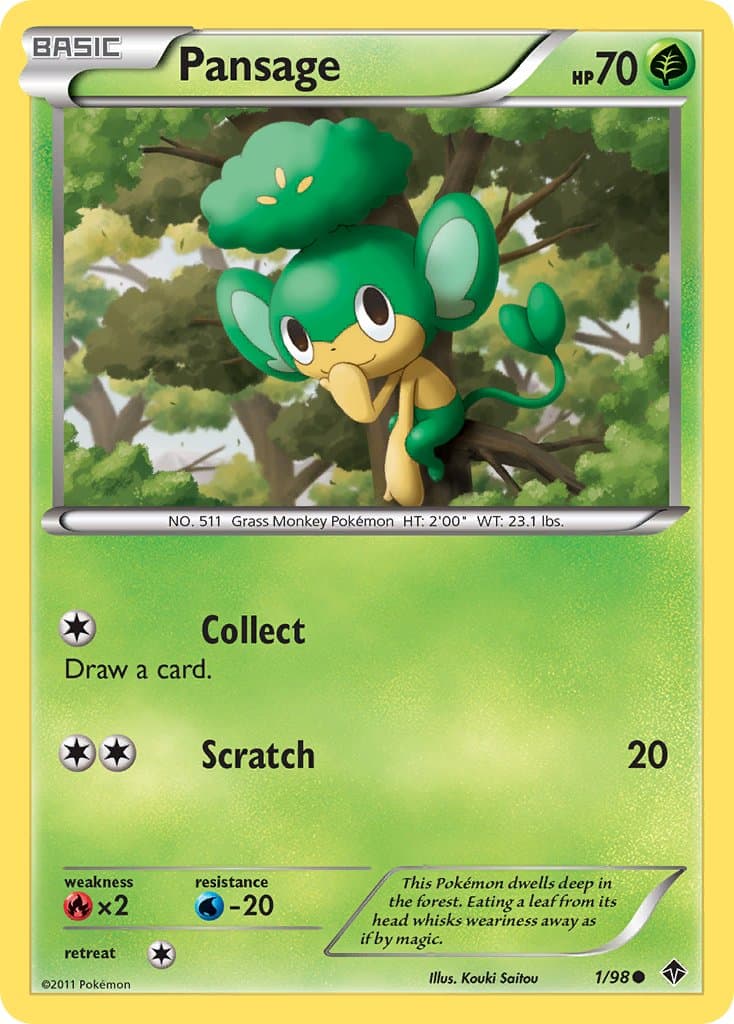 Pansage (EPO #1) Pokemon Card