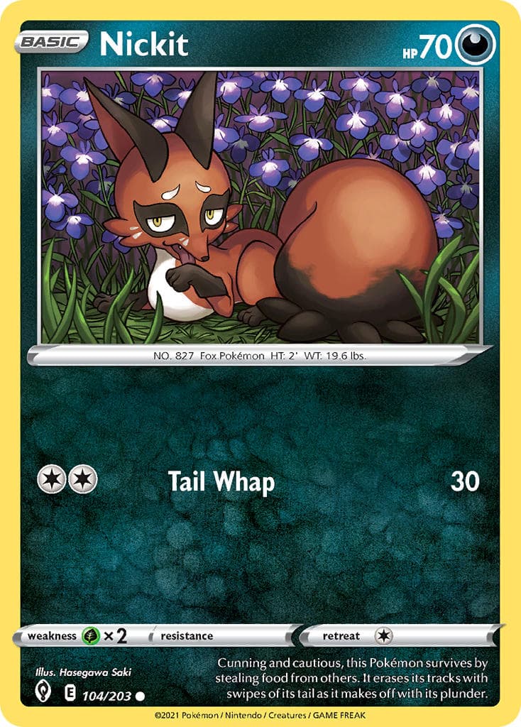 Nickit (EVS #104) Pokemon Card