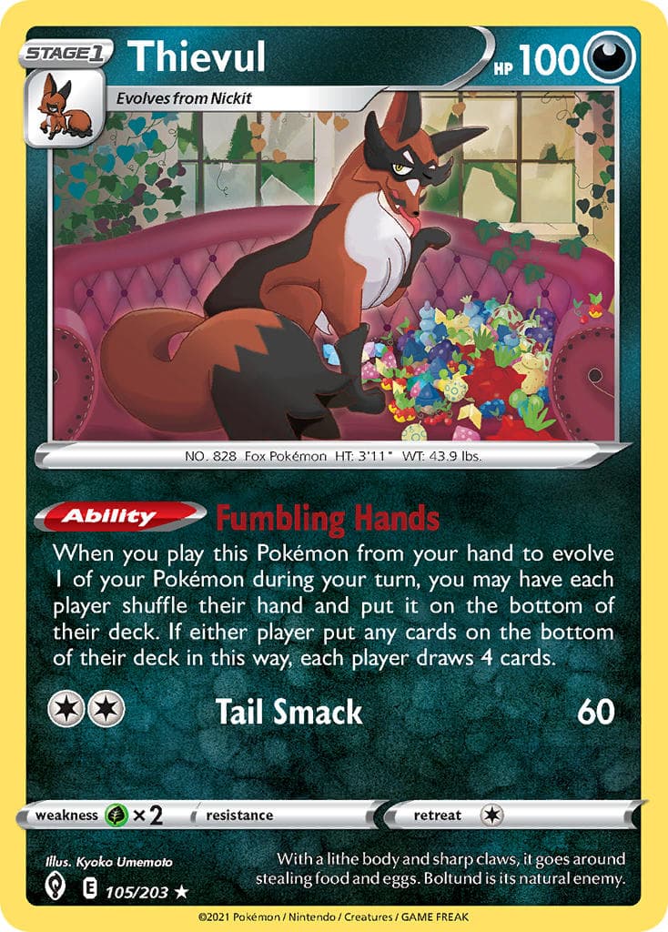 Thievul (EVS #105) Pokemon Card
