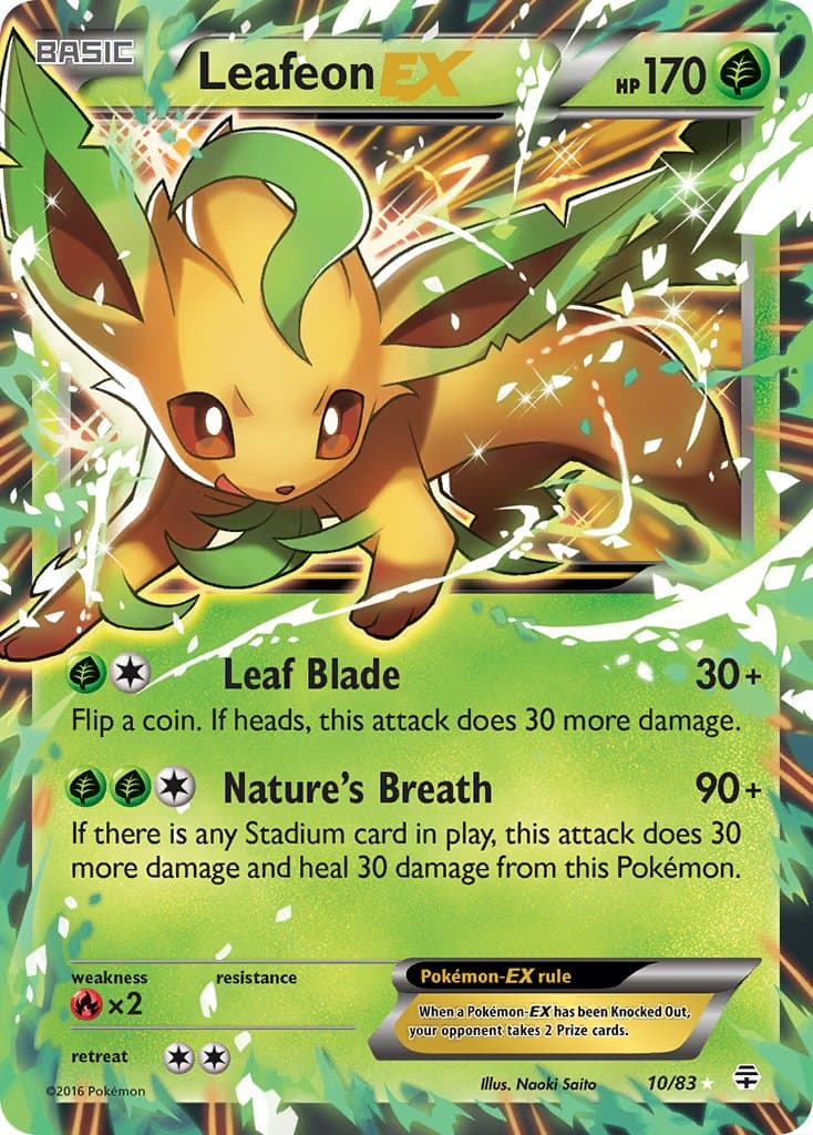 Leafeon-EX (GEN #10) Pokemon Card