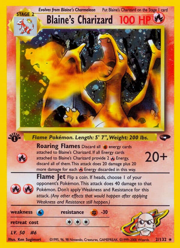 Blaine's Charizard Pokemon Card