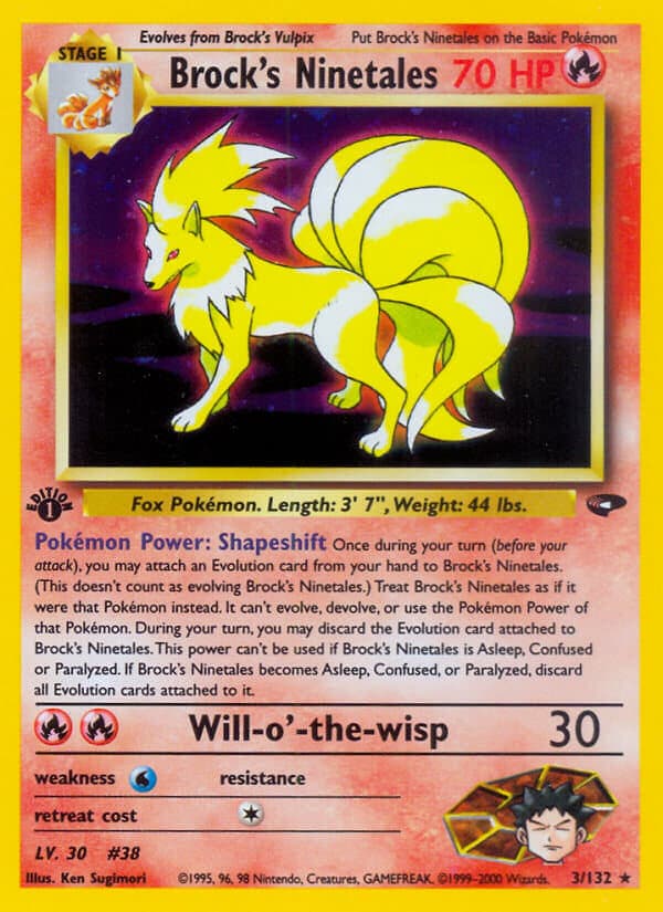Brock's Ninetales Pokemon Card