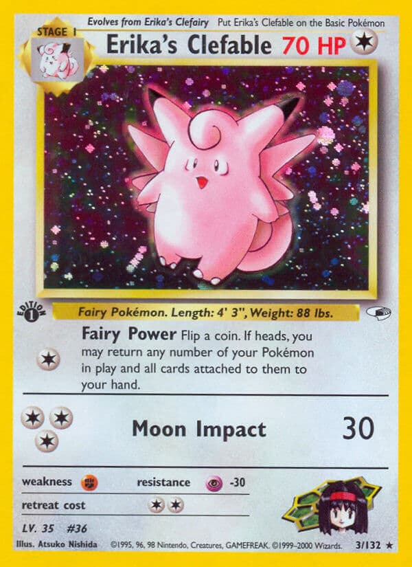 Erika's Clefable Pokemon Card