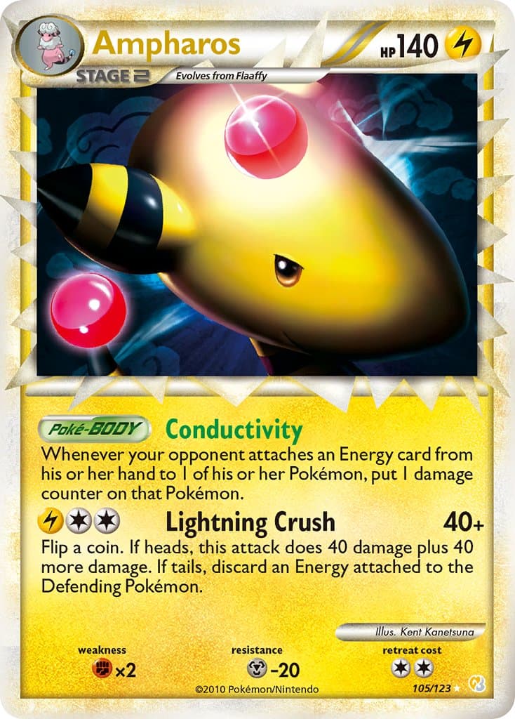 Ampharos Prime (HS #105) Pokemon Card
