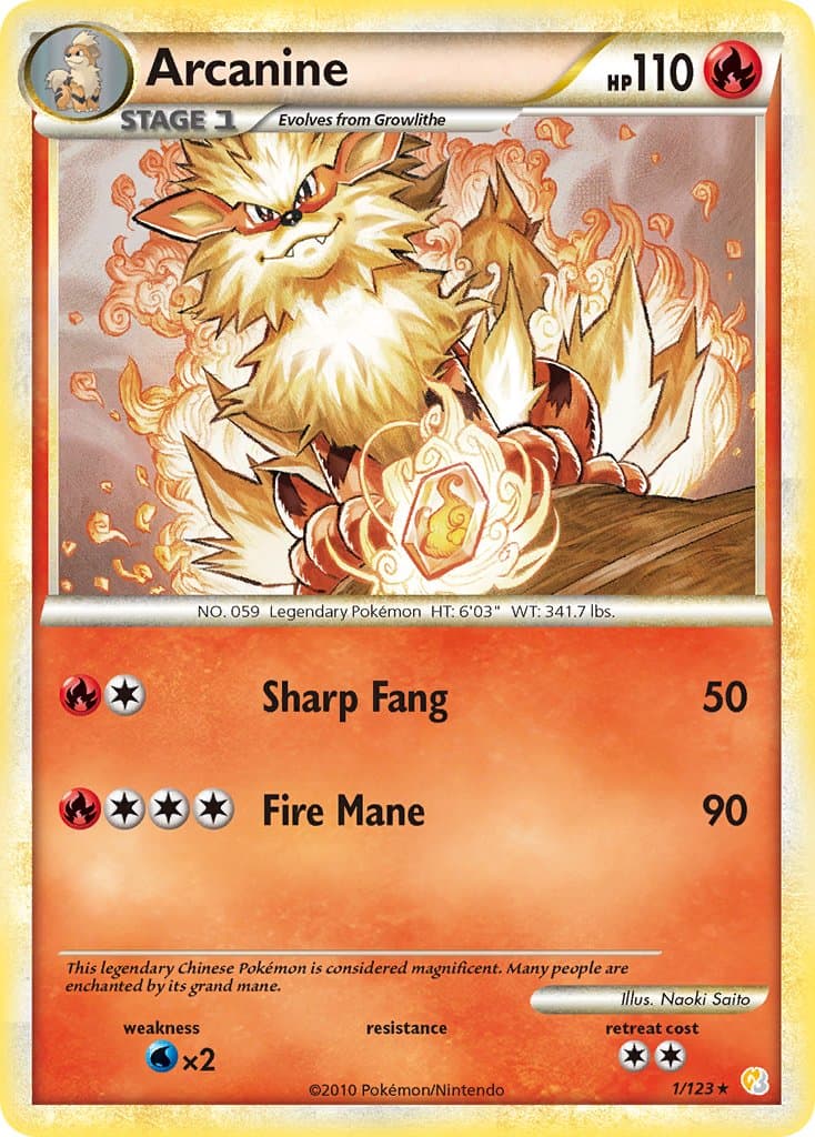 Arcanine (HS #1) Pokemon Card