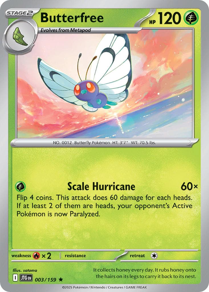 Butterfree (JTG #003) Pokemon Card
