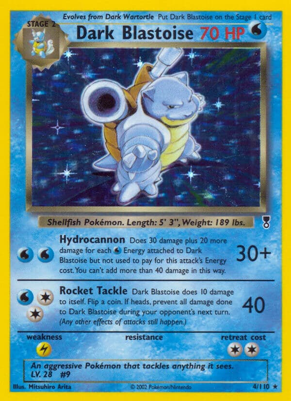Dark Blastoise Pokemon Card