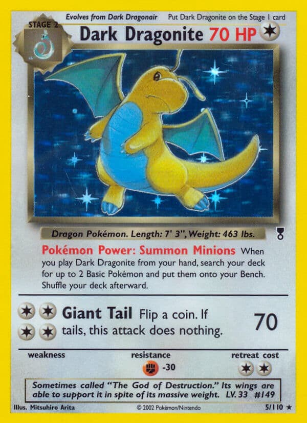 Dark Dragonite Pokemon Card