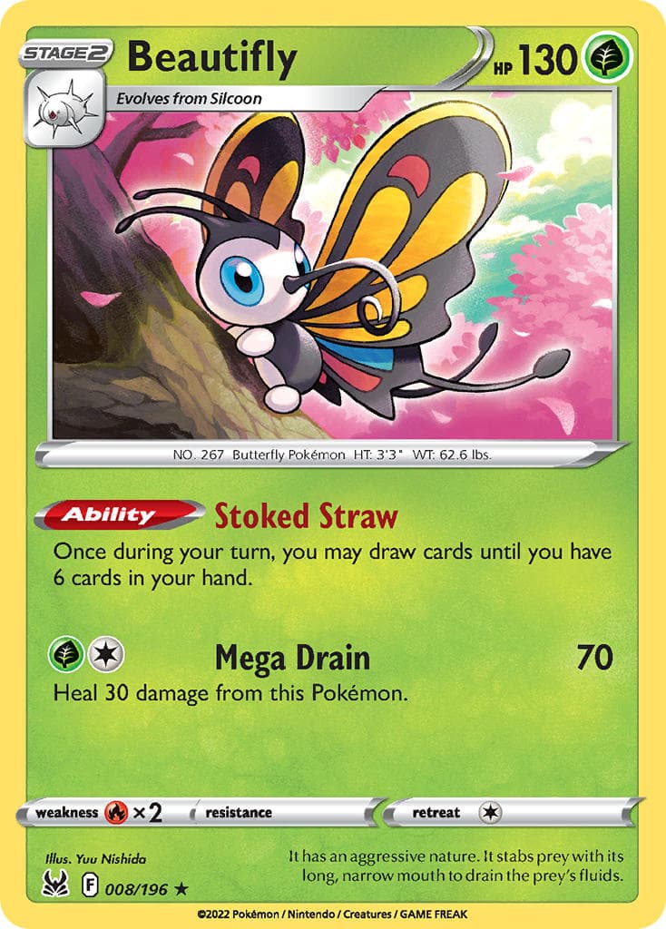Beautifly (LOR #008) Pokemon Card