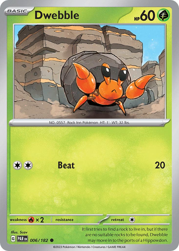 Dwebble (PAR #006) Pokemon Card