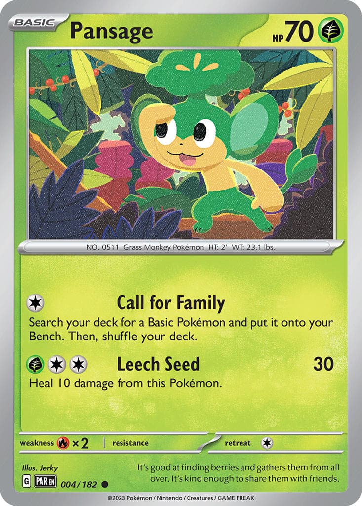 Pansage (PAR #004) Pokemon Card