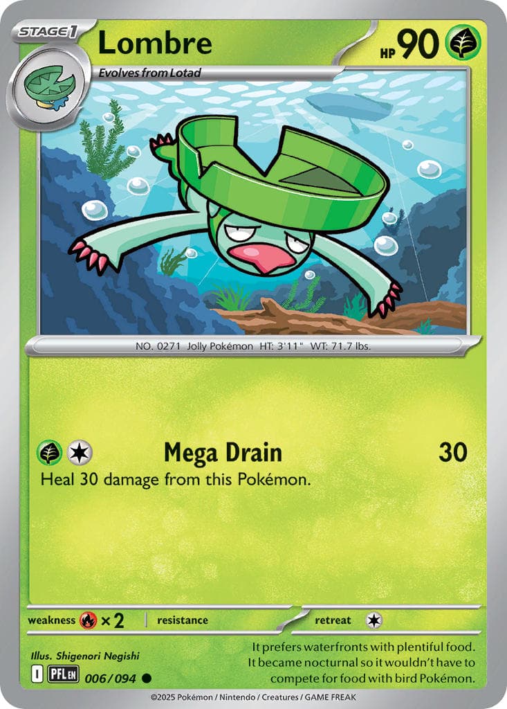 Lombre (PFL #006) Pokemon Card