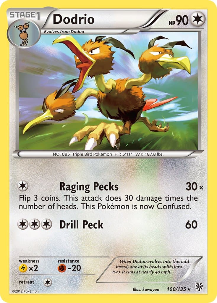 Dodrio (PLS #100) Pokemon Card