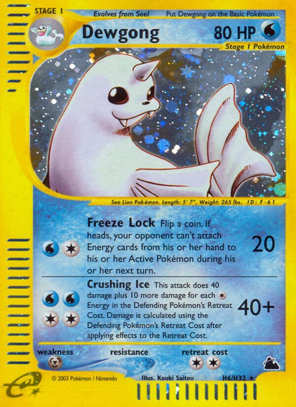 Dewgong (#H6) Pokemon Card