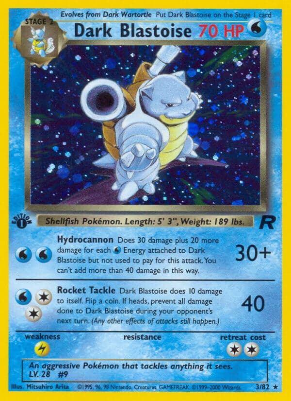 Dark Blastoise Pokemon Card