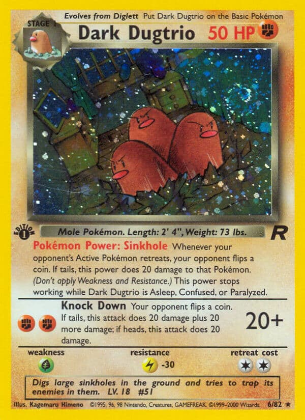 Dark Dugtrio Pokemon Card