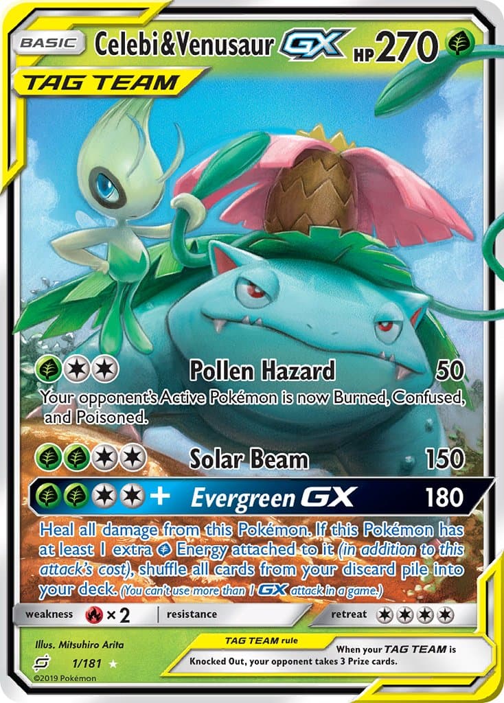 Celebi & Venusaur-GX (TEU #1) Pokemon Card