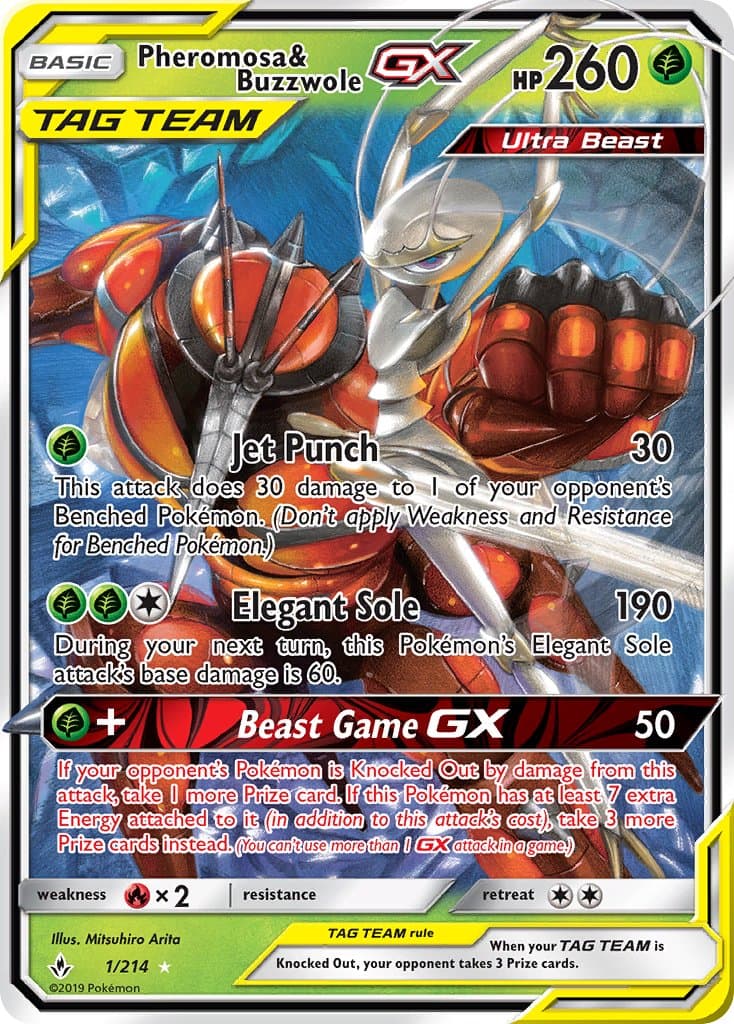 Pheromosa & Buzzwole-GX (UNB #001) Pokemon Card