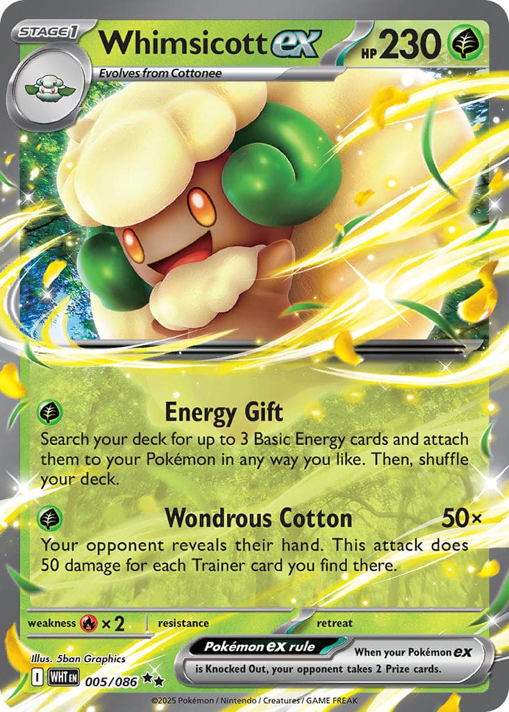 Whimsicott ex (WHT #005) Pokemon Card